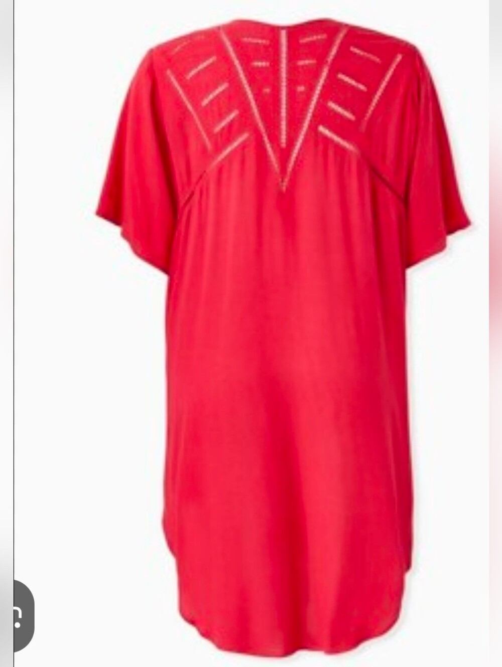 torrid red crinckle gauze  Embroidered  kimono/duster size 1/2 NWT